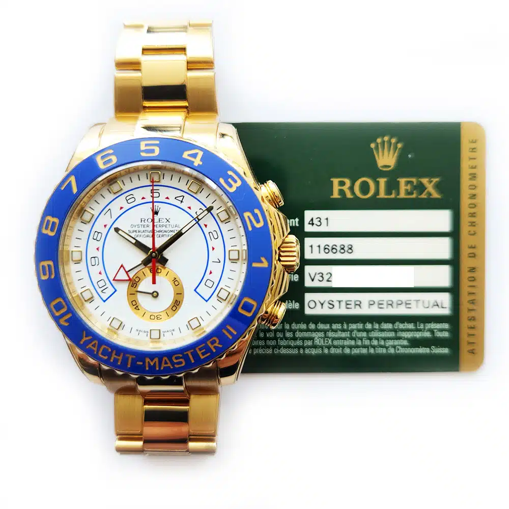 Rolex Yacht-Master II 116688 yellow gold watch, dial detail