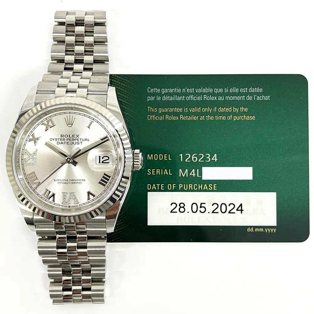 Rolex Datejust 36 Oyster Stainless Steel with Silver Roman Diamond “VI” and “IX” Dial Watch 126234 2021 – image 2