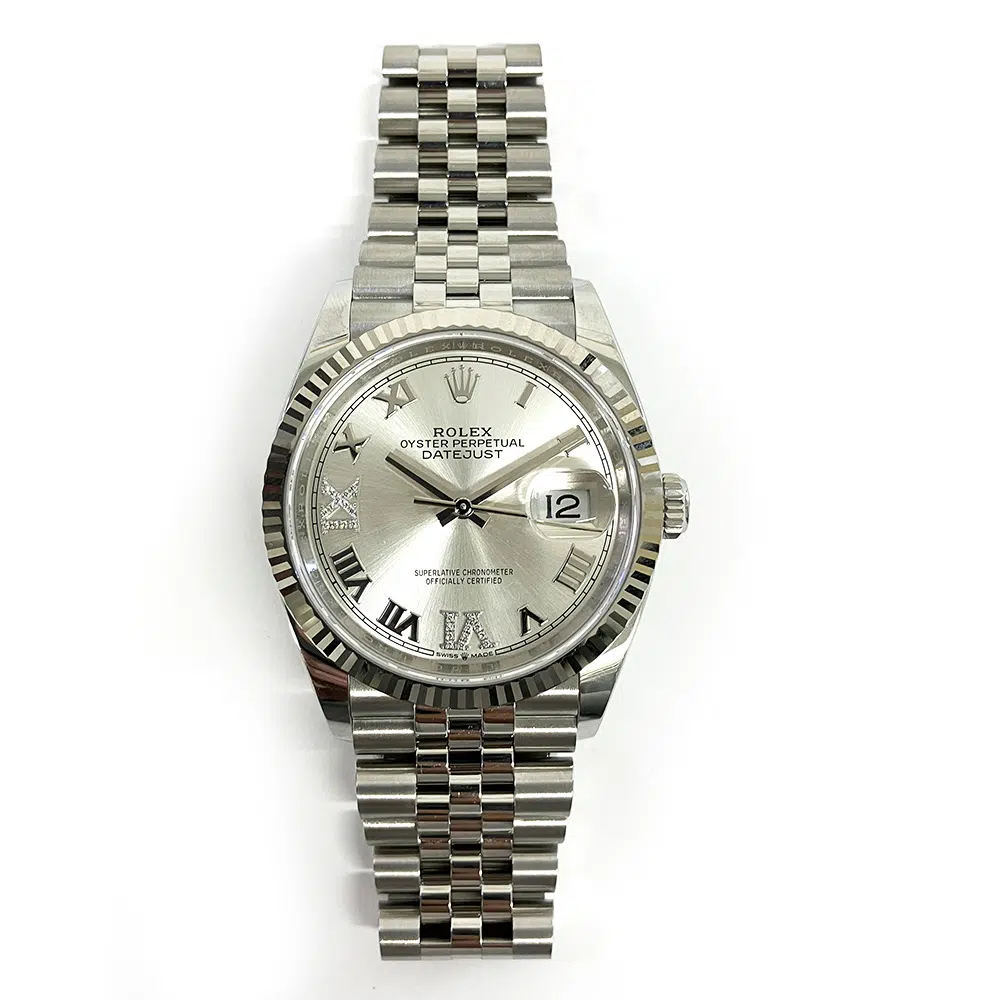 Rolex Datejust 36 Oyster Stainless Steel with Silver Roman Diamond “VI” and “IX” Dial Watch 126234 2021 – image 3