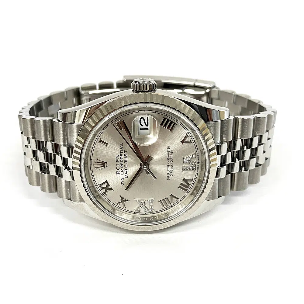 Rolex Datejust 36 Oyster Stainless Steel with Silver Roman Diamond “VI” and “IX” Dial Watch 126234 2021 – image 4