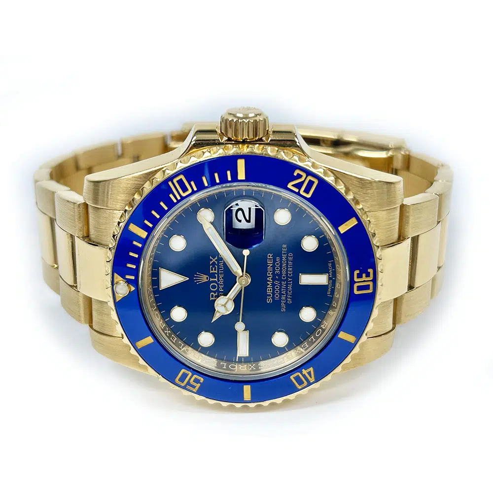 Rolex Submariner Blue Dial 40mm 116618LB  Yellow Gold Oyster Watch 2019 – image 4