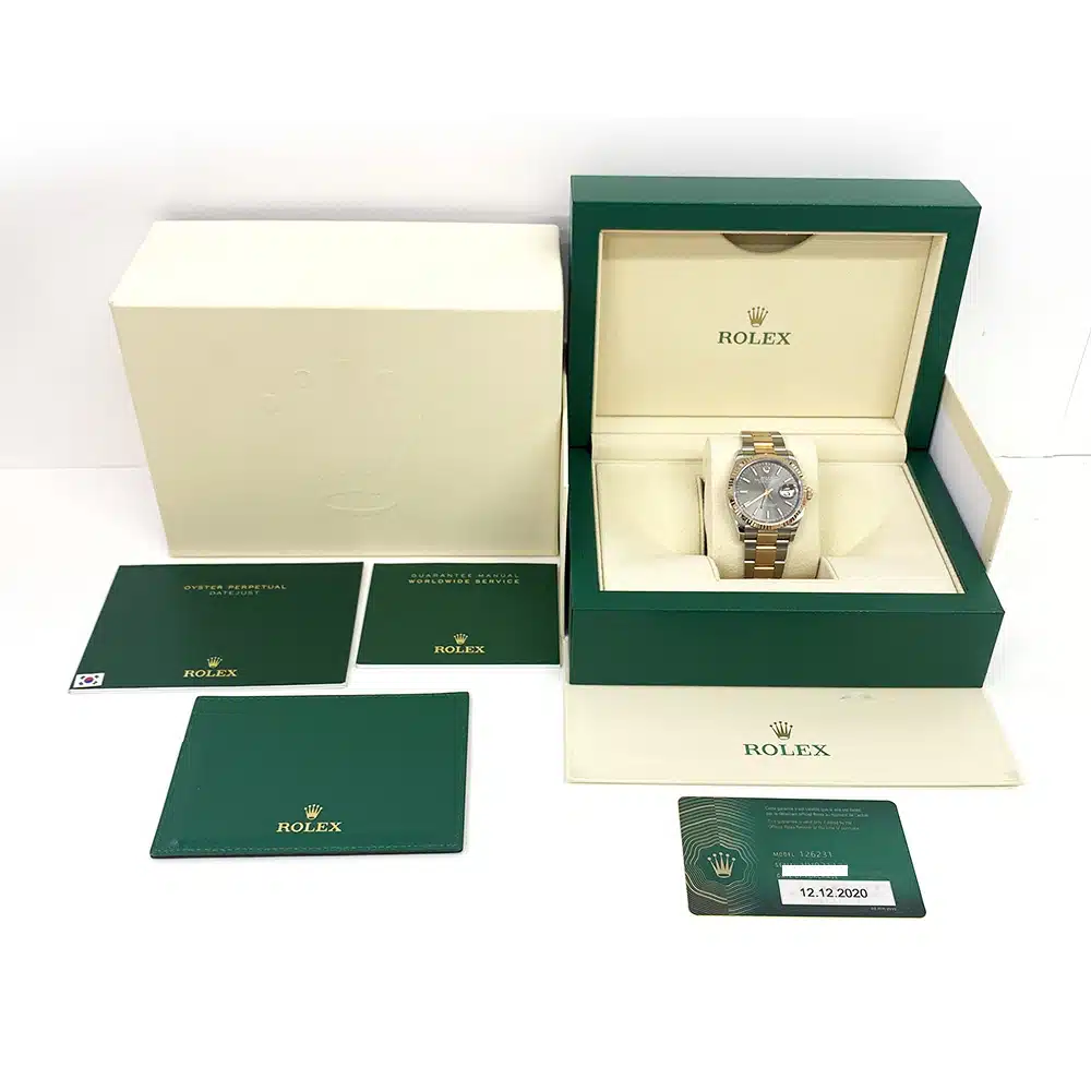Rolex Steel/Rose Gold Rolesor Datejust 36 Watch 126231 Fluted Bezel Index Dial Oyster Bracelet 2020 – image 8