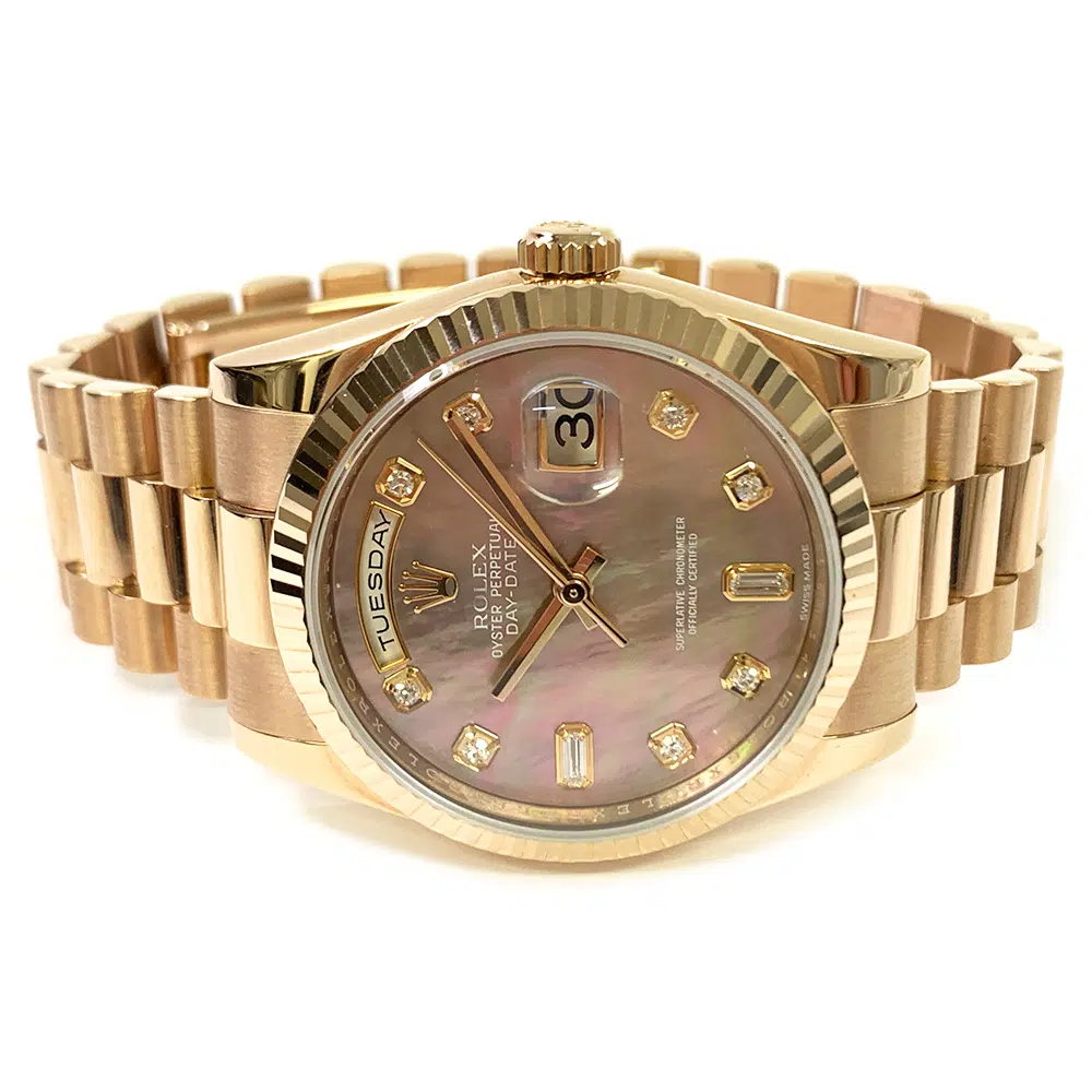 Rolex Day Date 36mm 118235F President Rose Gold Watch Black MOP Diamond Dial MINT 2010 – image 3