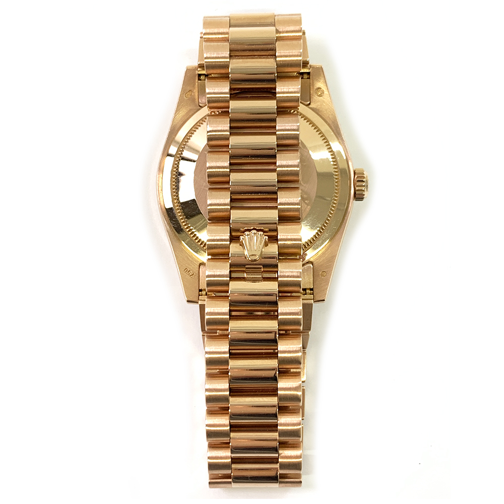 Rolex Day Date 36mm 118235F President Rose Gold Watch Black MOP Diamond Dial MINT 2010