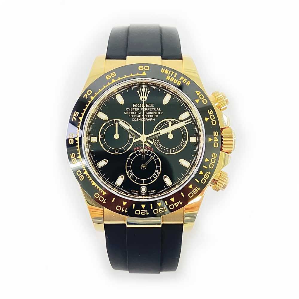 Rolex Cosmograph Daytona 40mm Yellow Gold 116518LN Black Rubber Watch Black Dial 2020