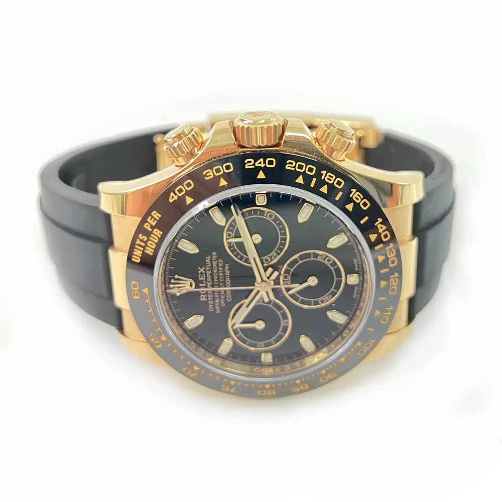 Rolex Cosmograph Daytona 40mm Yellow Gold 116518LN Black Rubber Watch Black Dial 2020 – image 4