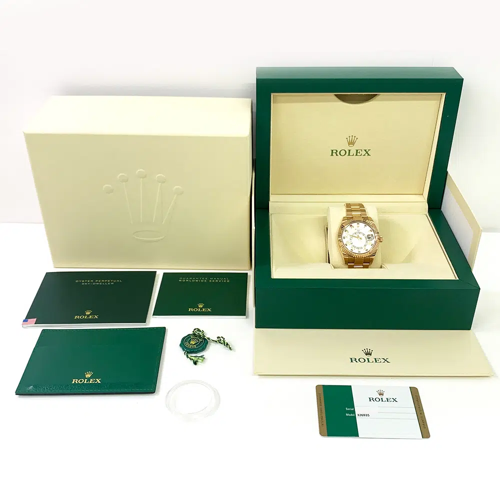 Rolex Sky-Dweller 326935-0004 42mm Oyster Rose Gold Watch Sundust Roman Dial 2019 – image 8