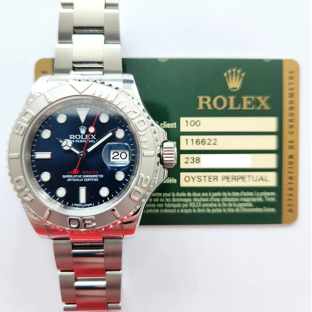 Rolex Yacht-Master 116622 Blue 40mm Platinum Bezel Steel Bracelet Watch 2013 – image 3