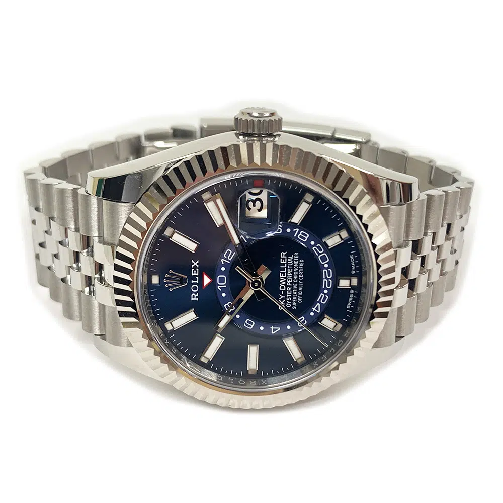Rolex Sky-Dweller 42mm Jubilee 336934 Stainless Steel Watch Blue Index Dial – image 4