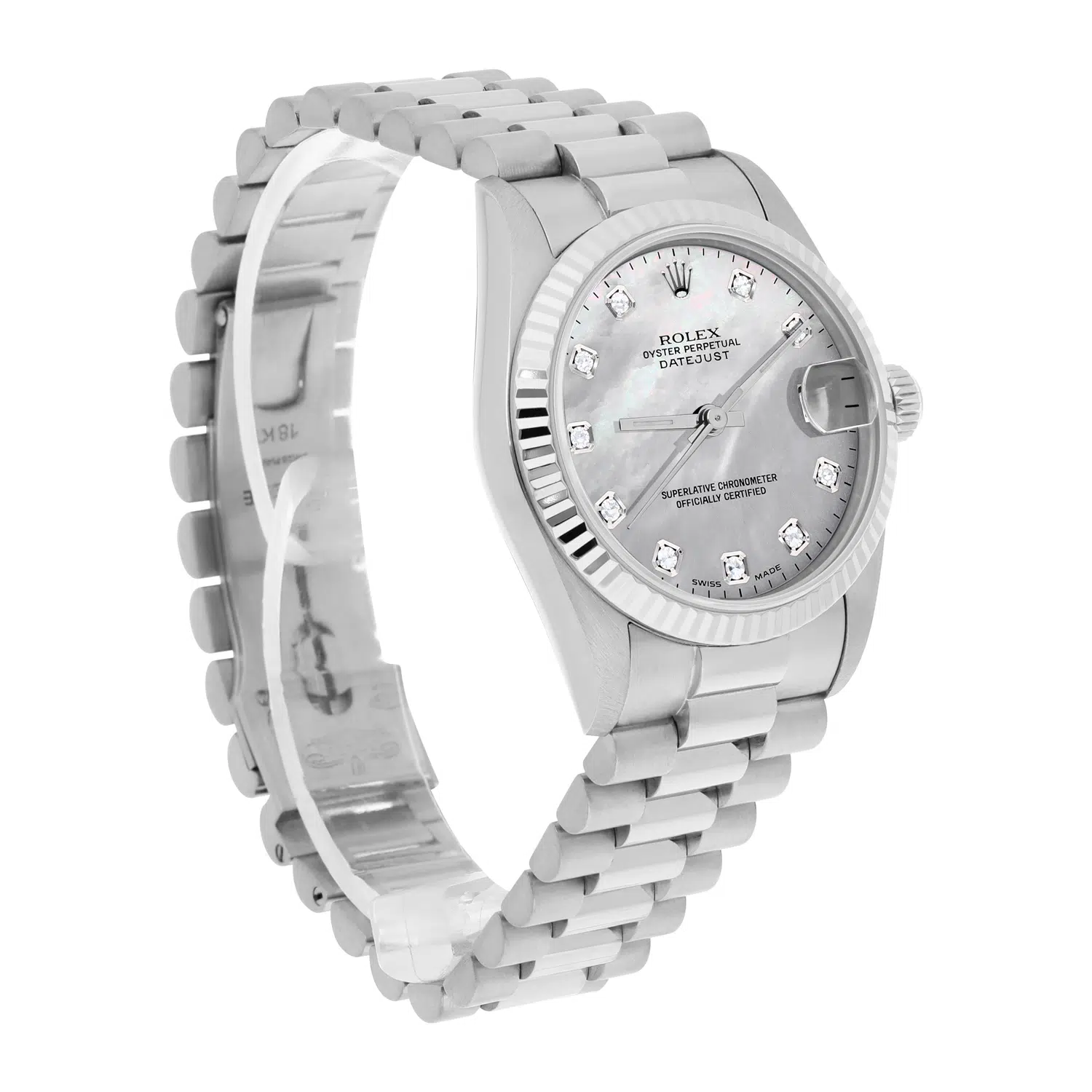 Rolex Datejust 31 White Gold Grey Mother of Pearl Dial Ladies Watch Presidential 68279 – image 6