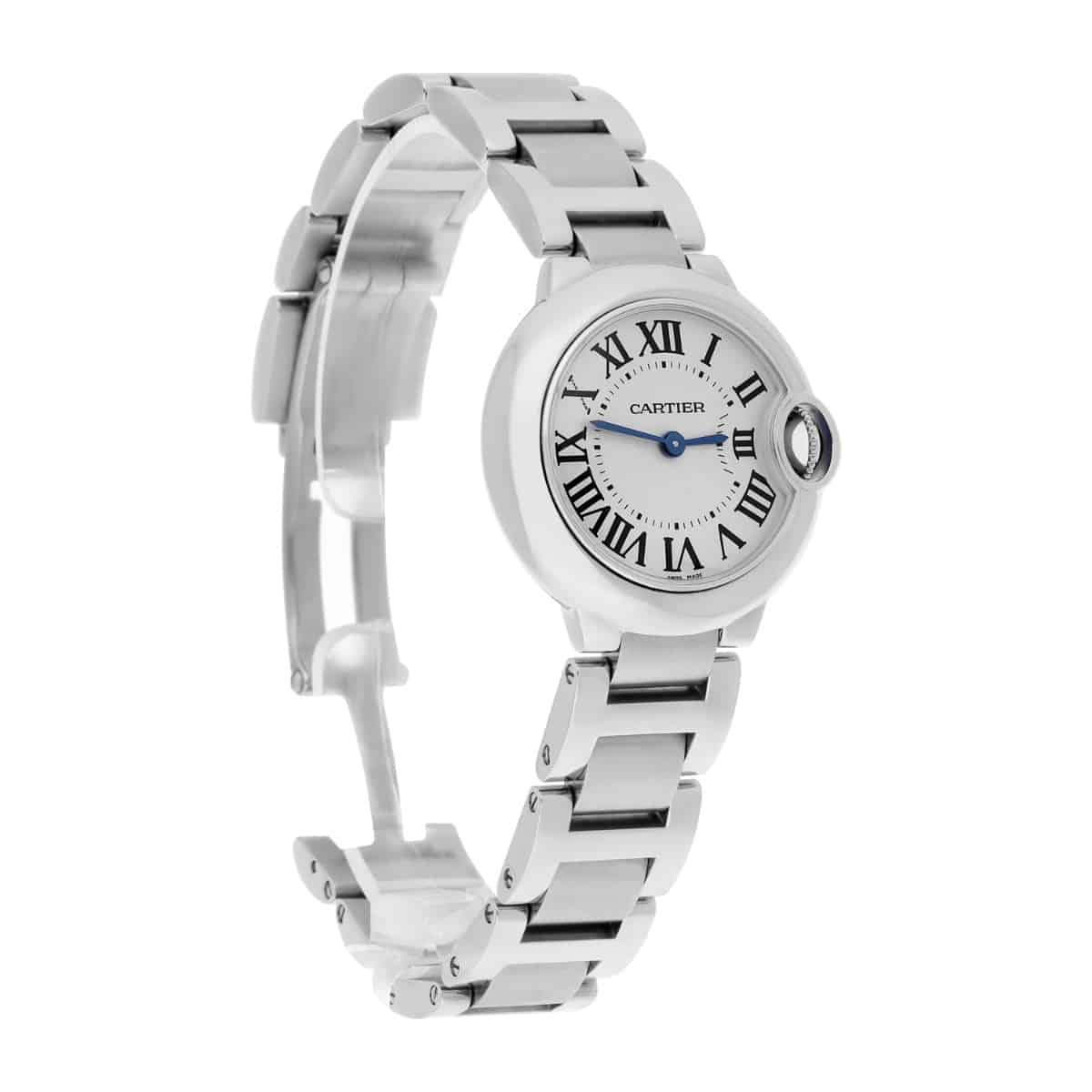 Cartier Ballon Bleu Silver Dial Quartz Stainless Steel Ladies Watch W69010Z4