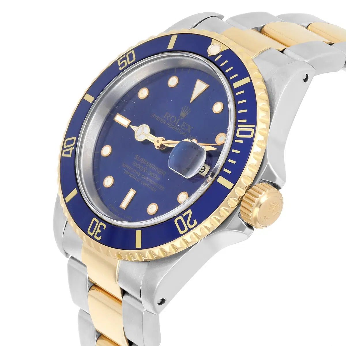 Rolex Submariner 18k Yellow Gold/Steel Blue Dial Mens Watch 16613 Circa 1990 – image 6