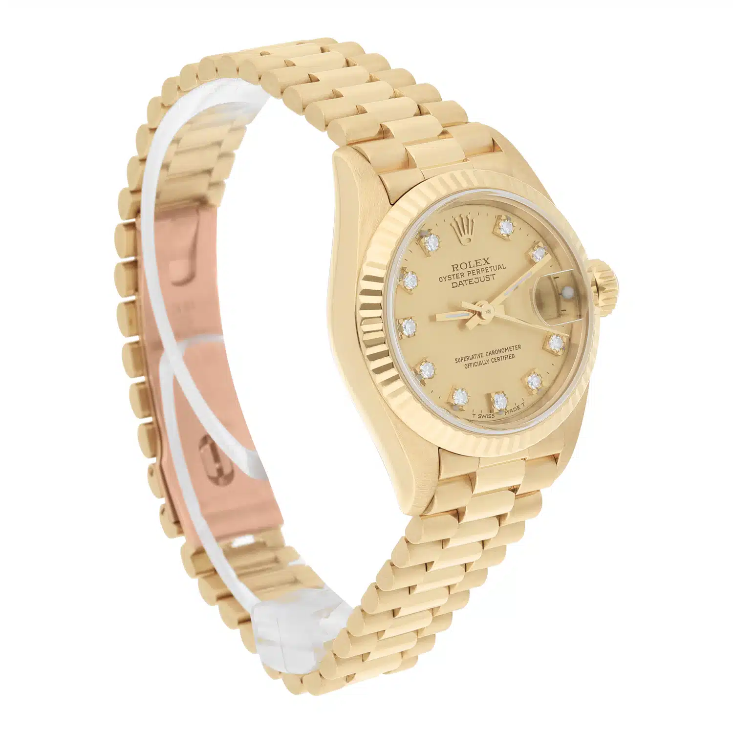 Rolex Lady-Datejust 69178 26mm 18K Yellow Gold Champagne Dial Ladies Watch Complete – image 6