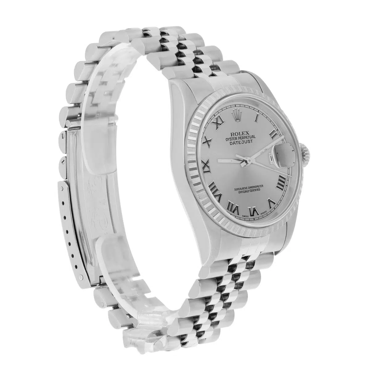 Rolex Datejust 36mm Stainless Steel Watch Silver Roman Dial 16220 – image 6