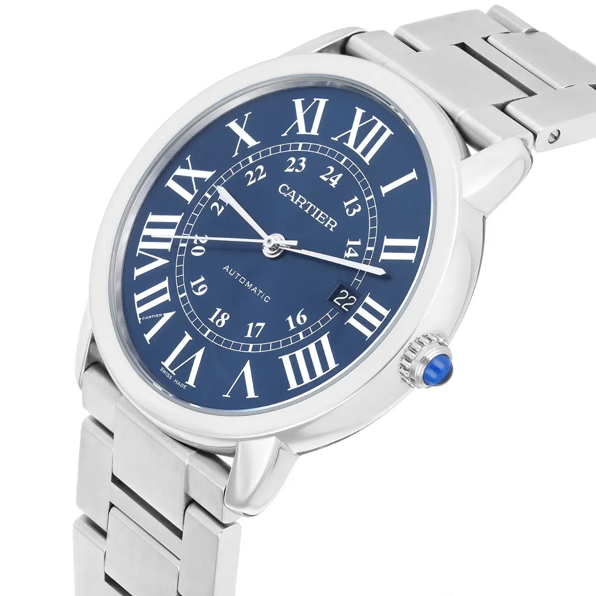 Cartier Ronde Solo XL Blue Dial Automatic Steel Mens Watch WSRN0023 Papers – image 5