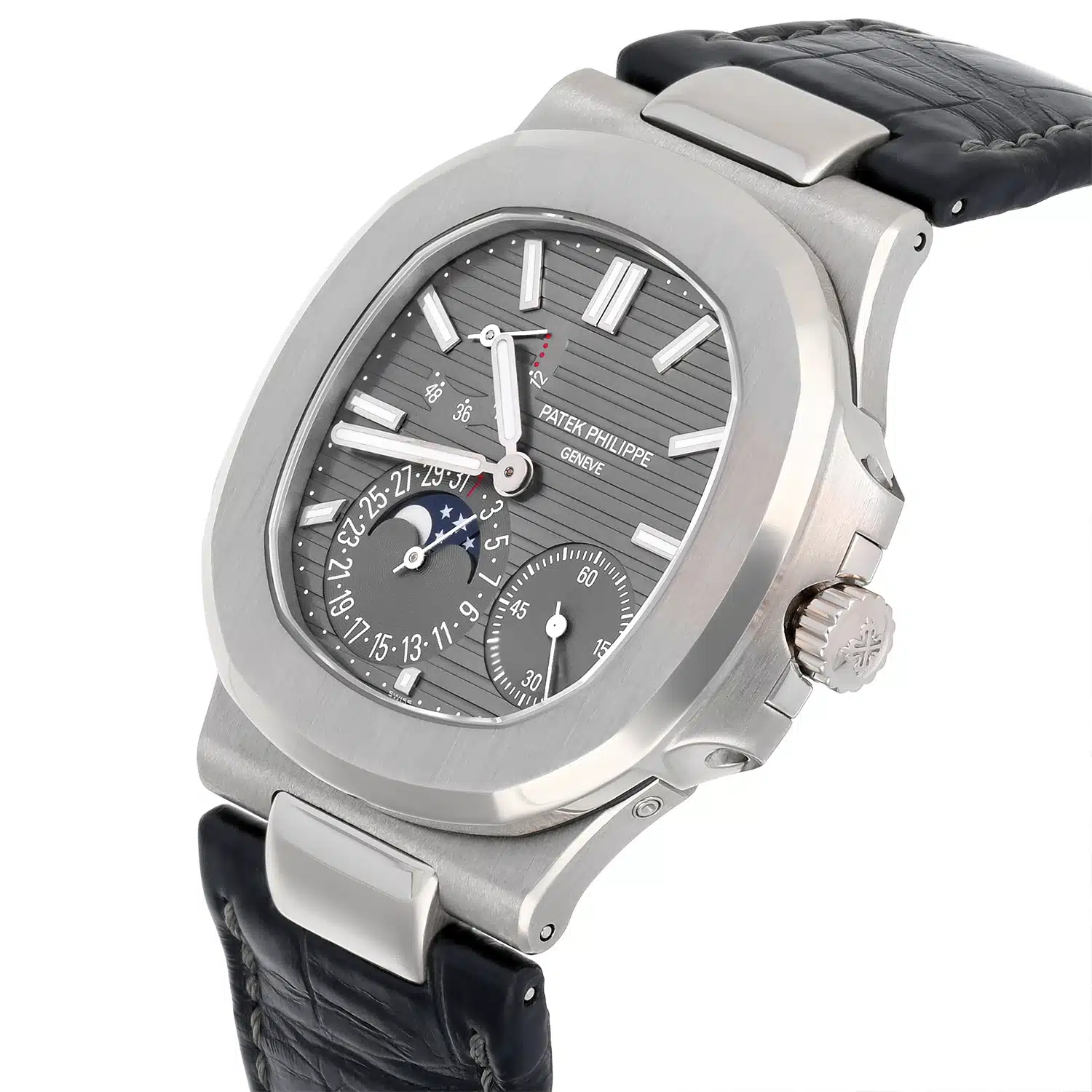Patek Philippe Nautilus 5712G-001 Moonphase White Gold Mens Watch Grey Dial – image 6