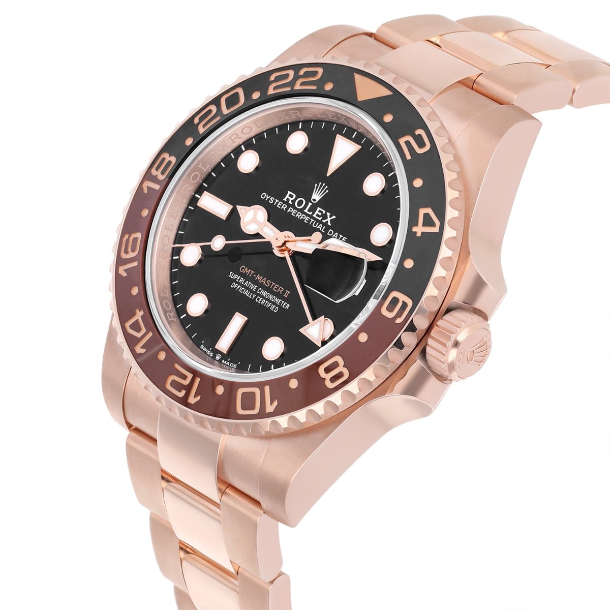 Rolex GMT-Master II 126715CHNR Rootbeer 40mm Oyster 126715CHNR Rose Gold Watch Black Dial 2023
