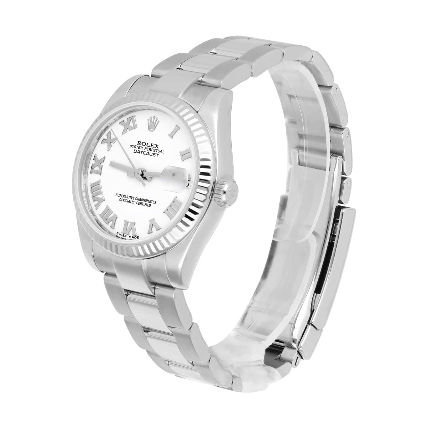 Rolex Lady-Datejust 31mm Stainless Steel White Roman Dial 178274 Oyster