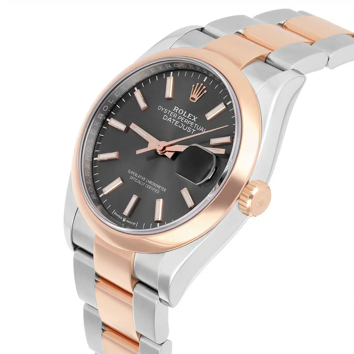 Rolex Datejust 36 126201-0014 Rose Gold/Steel Dark Rhodium Index Dial, Domed Bezel Oyster – image 5