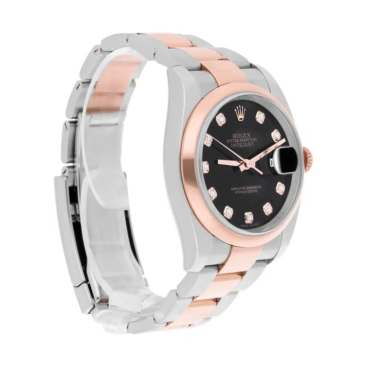 Rolex Datejust 36mm Black Diamond Dial Rose Gold/Stainless Steel 116201-0083 – image 6
