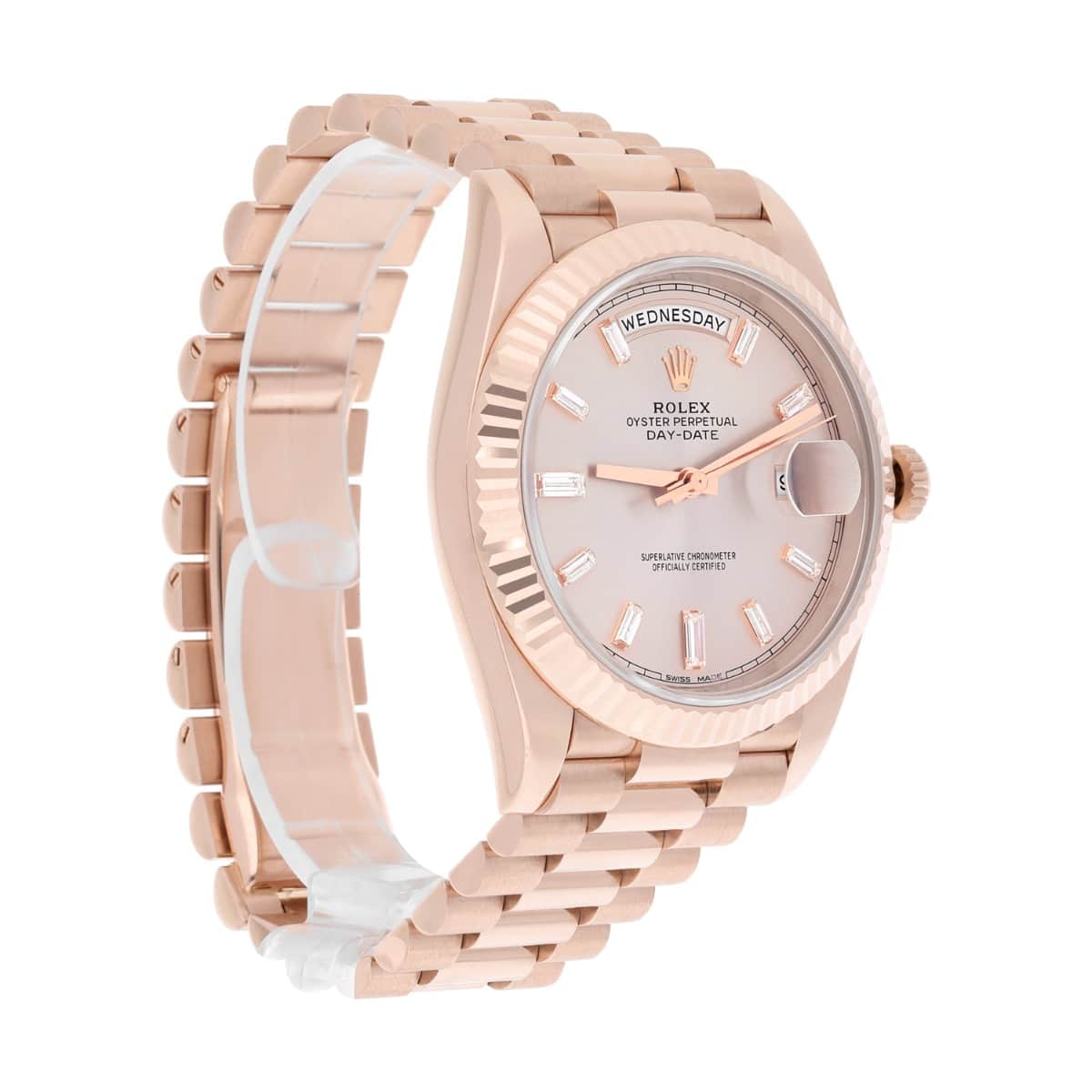 Rolex Day-Date 228235-0004 40mm Everose Gold Watch Sundust Diamond Dial