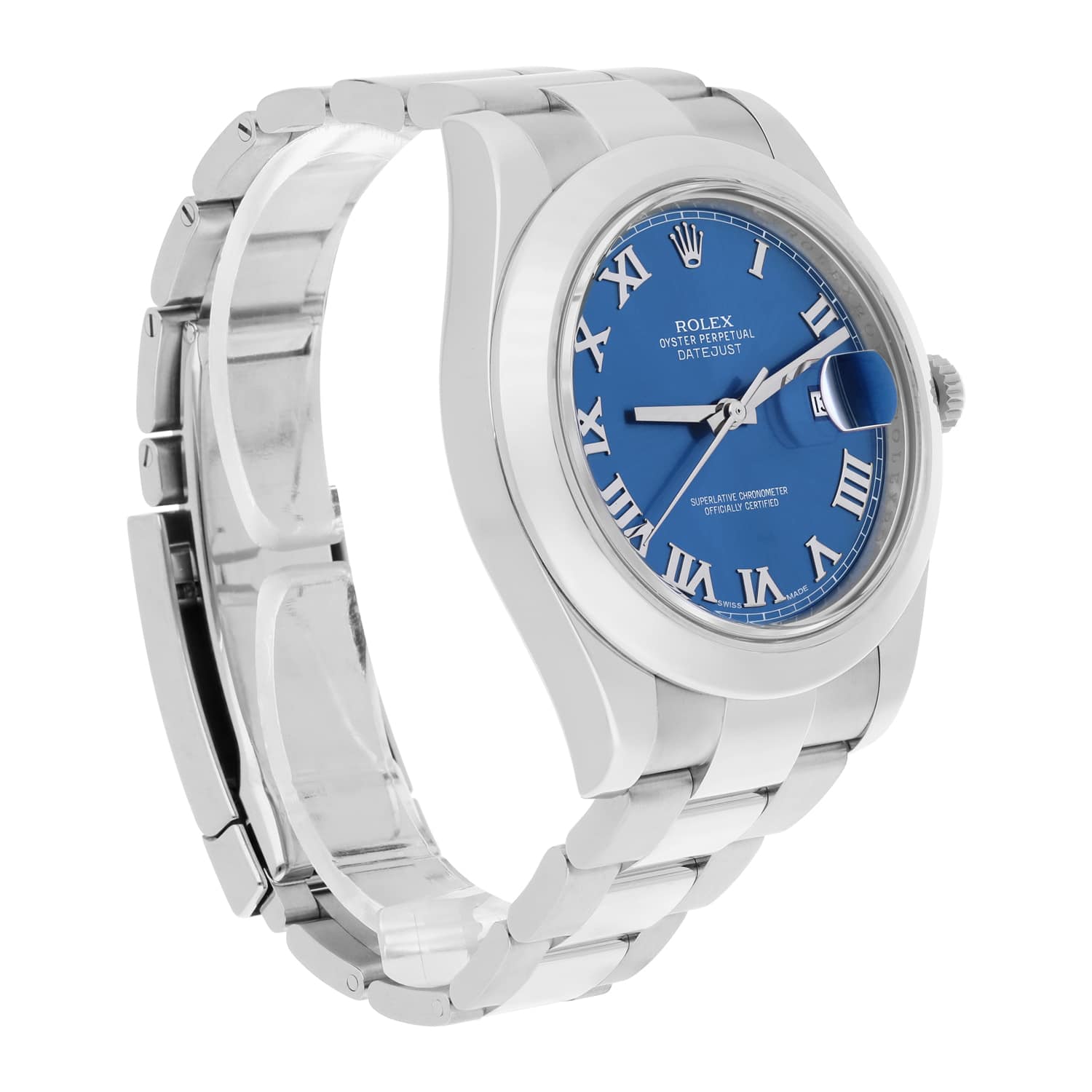 Rolex Datejust II 116300-0004 Steel Blue Roman Dial Oyster Bracelet Mens 41mm Watch