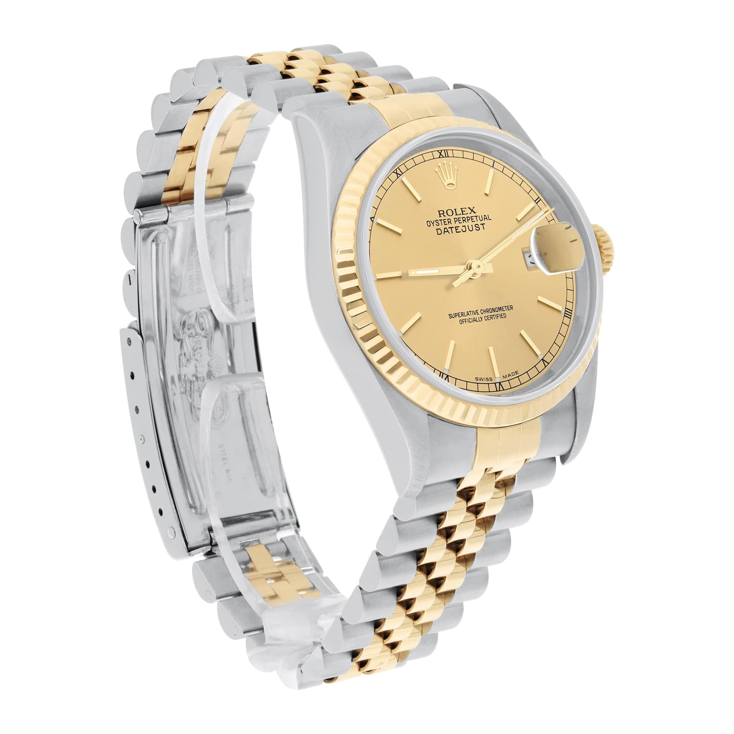 Rolex Datejust 36mm Two Tone Champagne Dial Jubilee 16233 Circa 1995