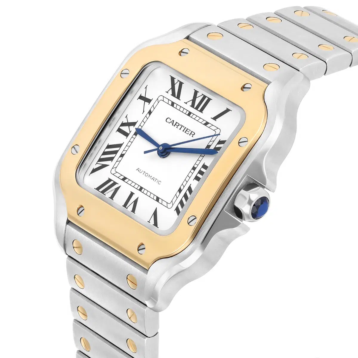 Cartier Santos W2SA0016  35mm Roman Dial Mid-Size Two Tone Yellow Gold Automatic Watch – image 6