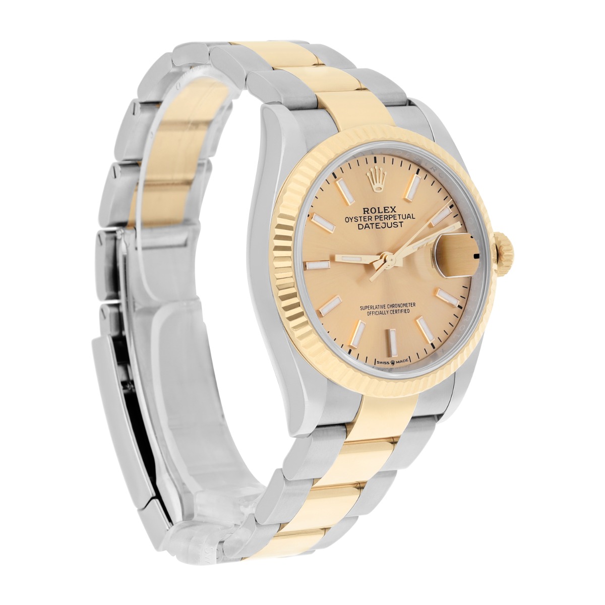 Rolex 126233 Datejust 36mm Two-Tone Yellow Gold Fluted Bezel Champagne Dial