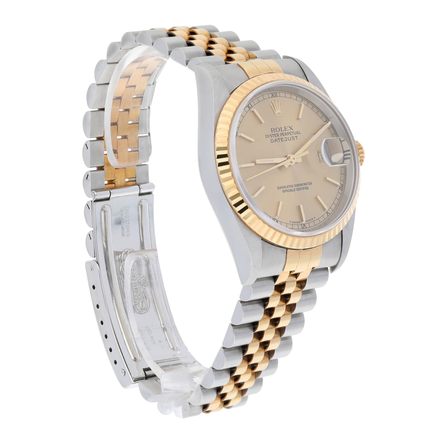 Rolex Datejust 36 Two Tone Champagne Dial Jubilee Band 16233 Circa 1995