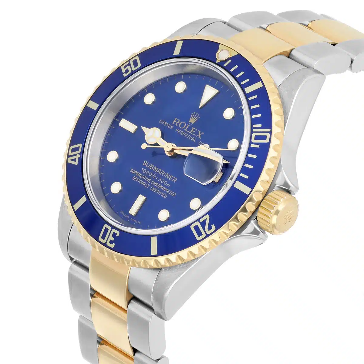 Rolex Submariner 18k Yellow Gold/Steel Blue Dial Mens Watch 16613 Circa 2005 – image 6