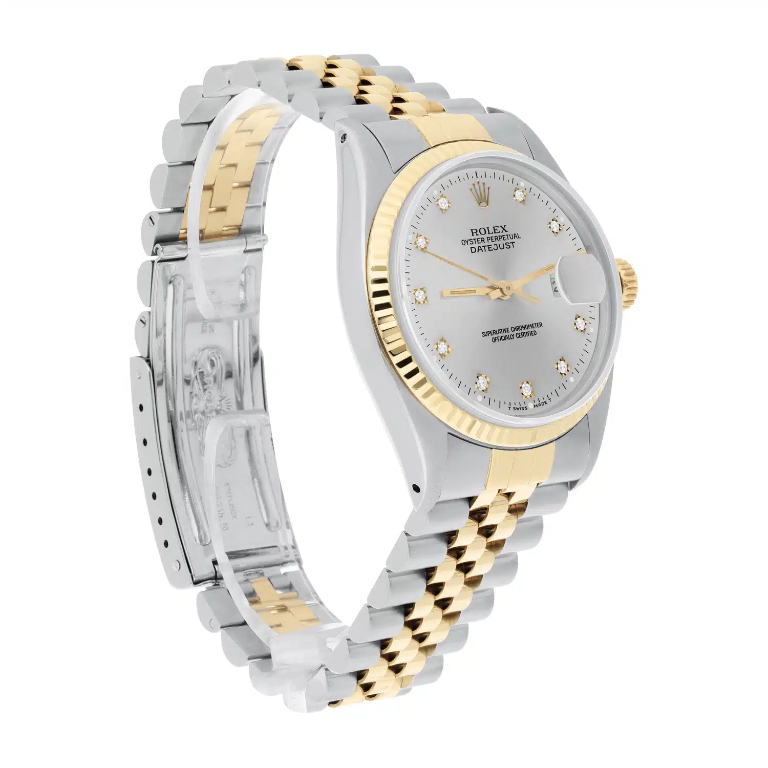 Rolex Datejust 36mm Two Tone 16233 Circa 1992 Very Rare C Series Silver Diamond – image 6