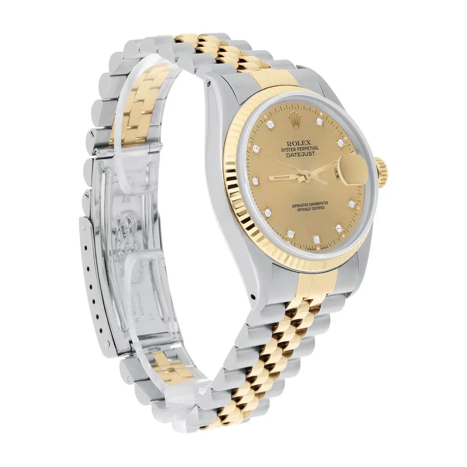 Rolex Datejust 36mm Two Tone Champagne Diamond Dial Jubilee 16013 Circa 1987 – image 6