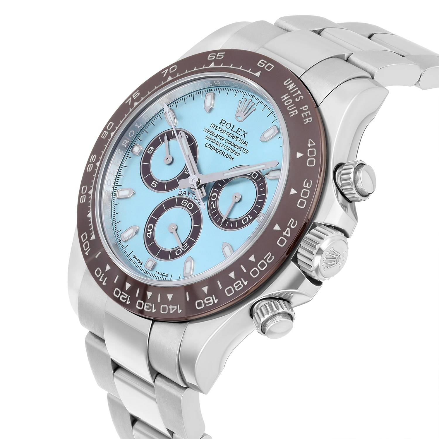 Rolex Daytona Glacier Ice Blue Dial 40mm Platinum Watch 116506 Complete Mint