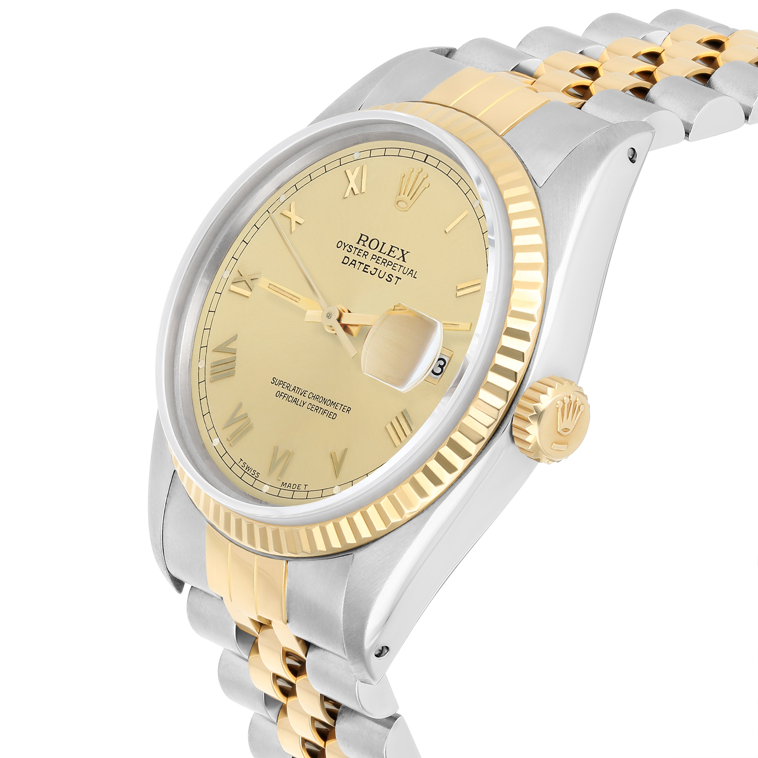 Rolex Datejust 36mm 16233 Two Tone Champagne Roman Dial Jubilee Circa 1991
