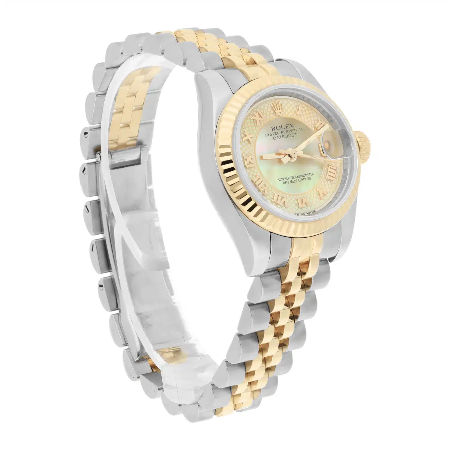 Rolex Datejust 26mm 179173 Two Tone Ladies Watch Rare Myriad Pearl Dial Jubilee – image 4