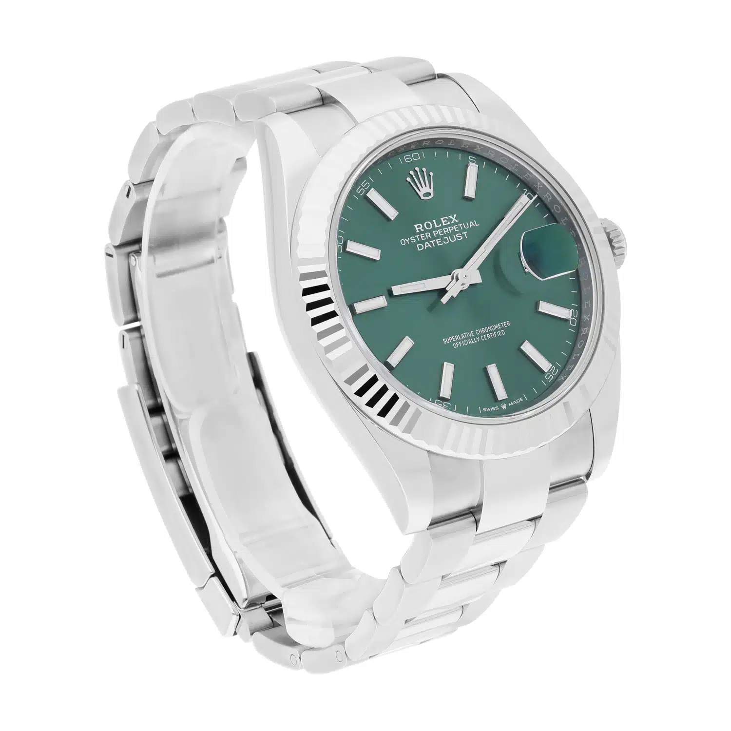 Rolex Datejust 126334 41mm Mint Green Dial Jubilee Stainless Steel Watch – image 6