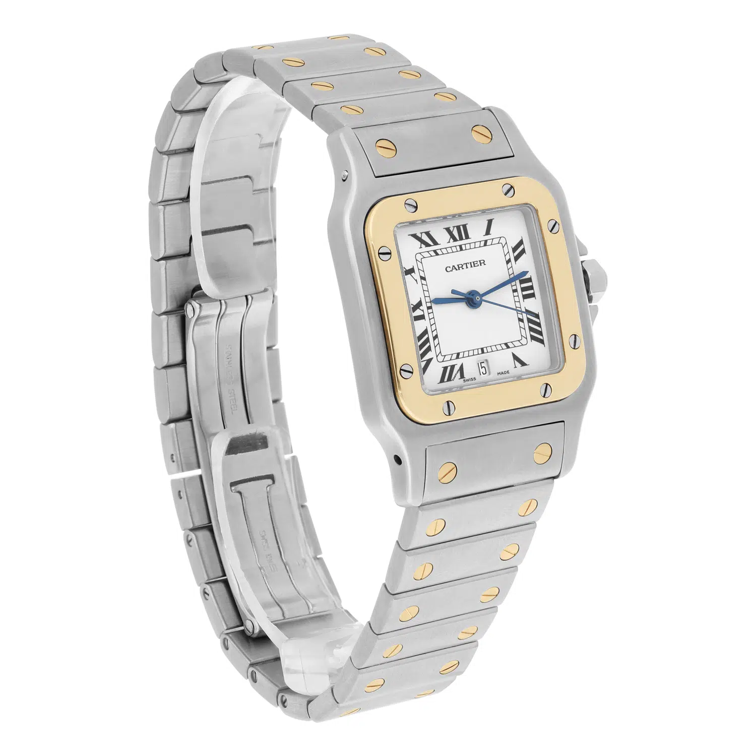 Cartier Santos Galbee W20011C4 Quartz 29 mm Two Tone Yellow Gold Ladies Watch – image 4