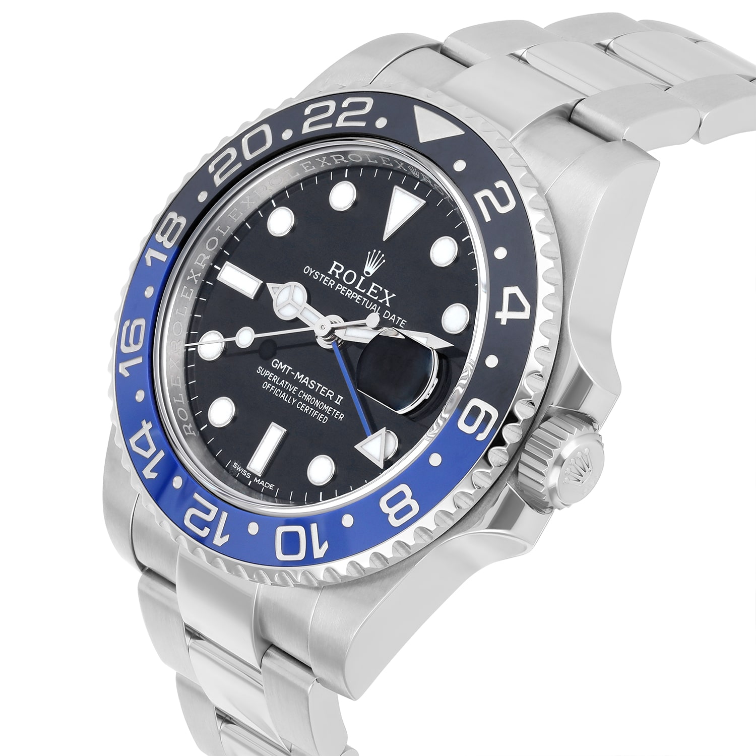 Rolex GMT-Master II Batman Black/Blue Ceramic Steel Oyster Watch 116710