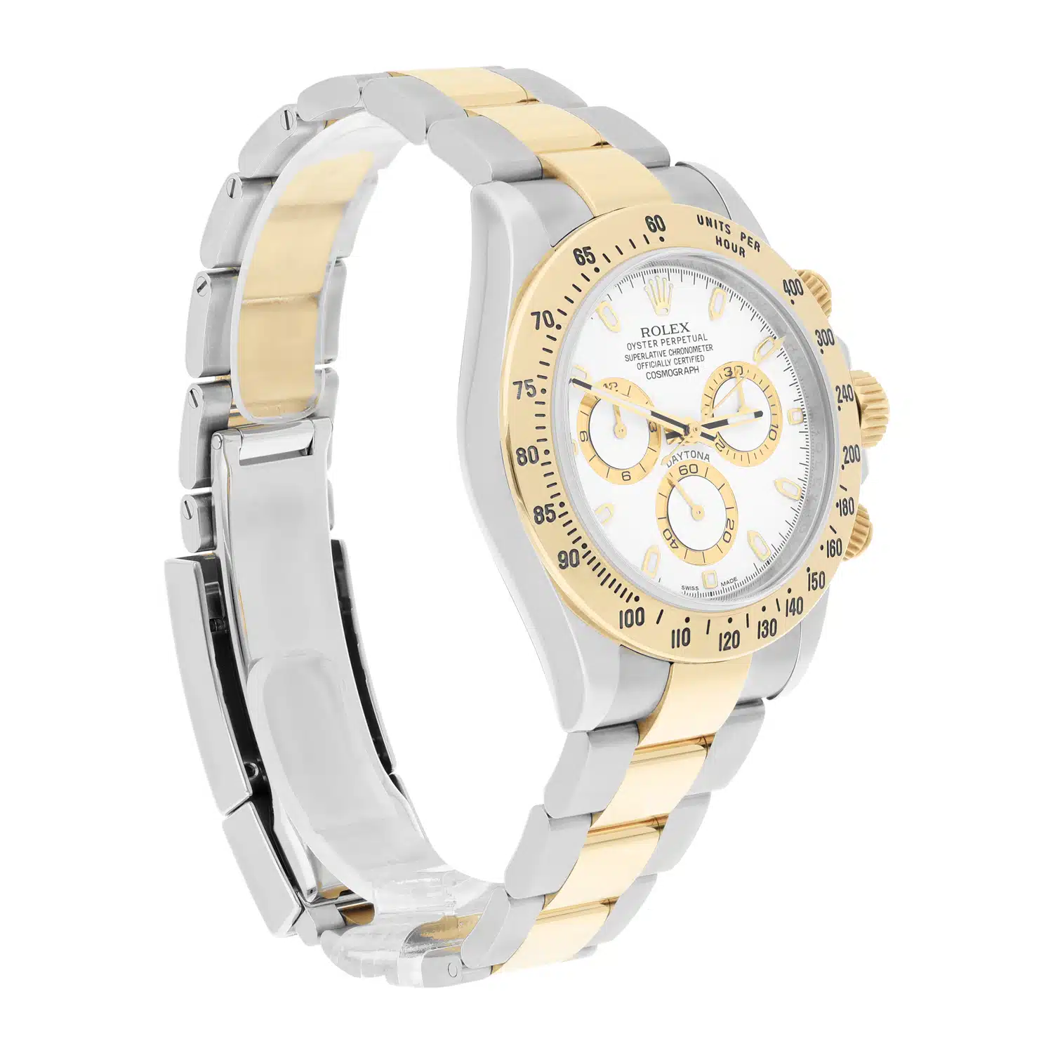 Rolex Daytona Stainless Steel Yellow Gold White Dial Mens Watch 116523 Complete – image 5