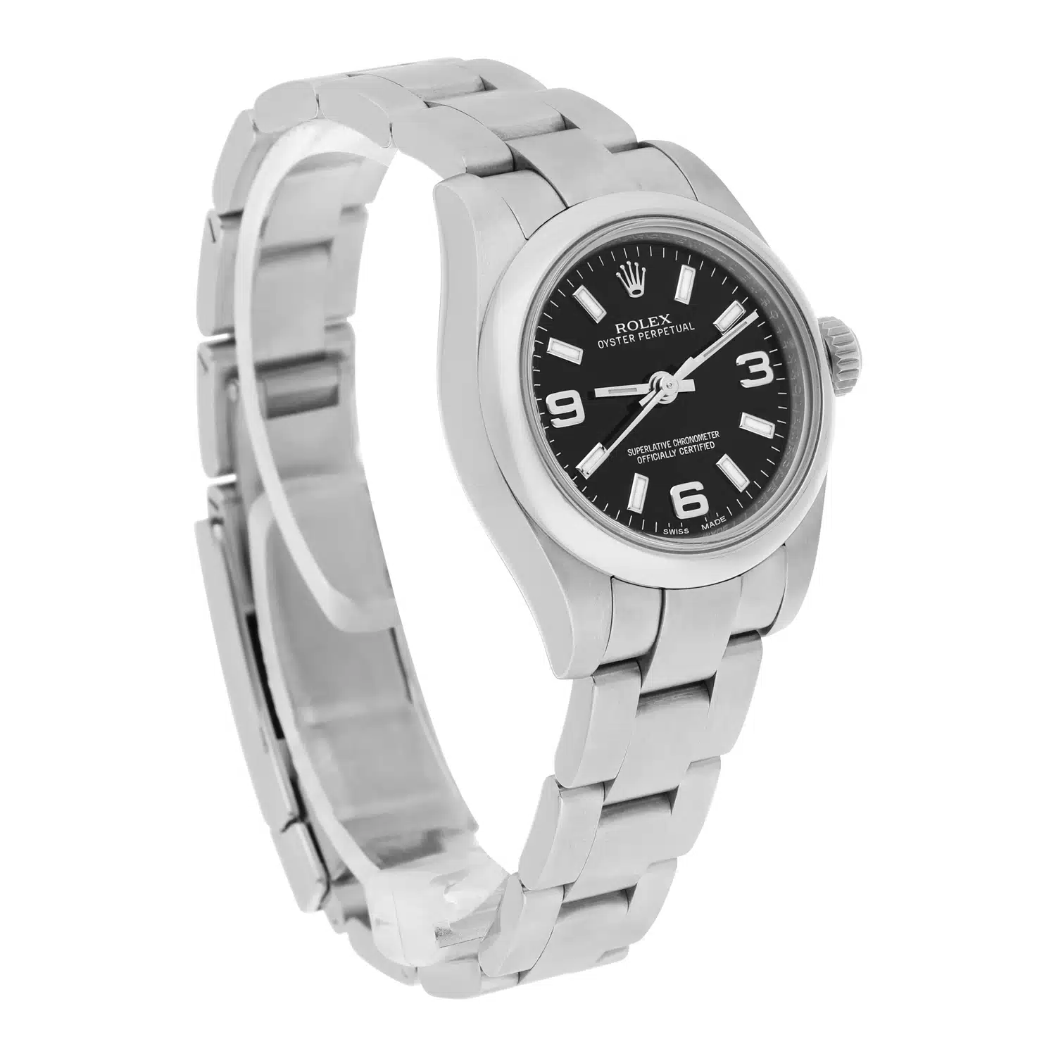 Rolex Nondate Black Dial Index Hour Markers Ladies Watch 176200 Complete – image 6