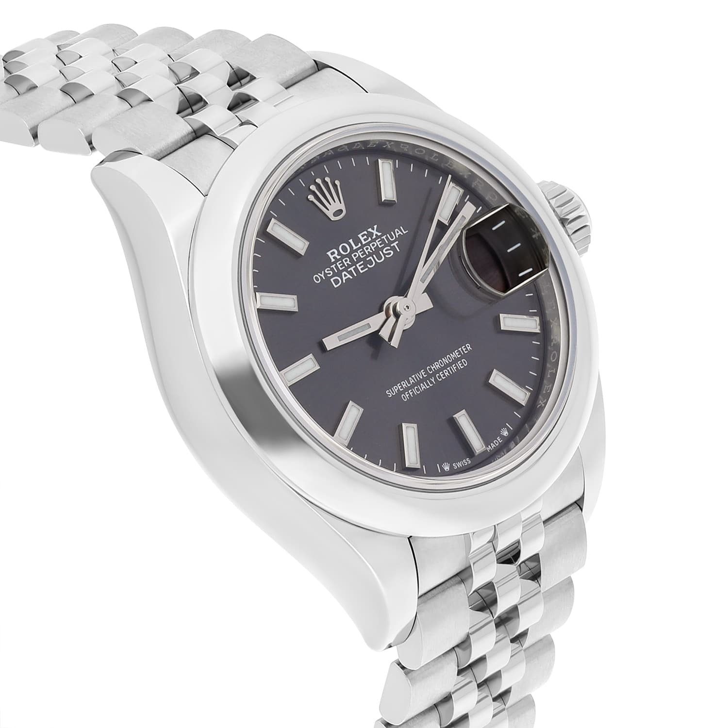 Rolex Lady-Datejust 28 Dark Grey Domed Stainless Steel Jubilee 279160 New 2022