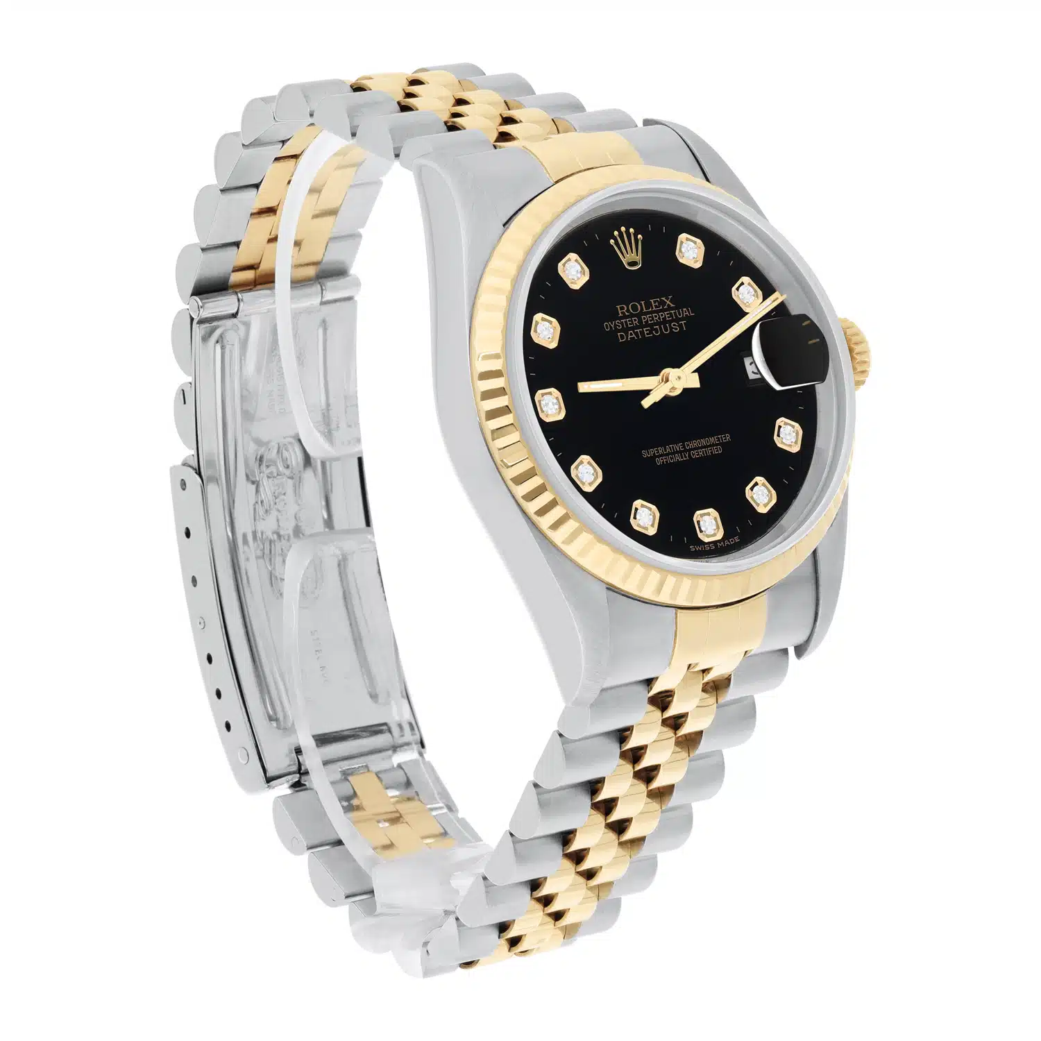 Rolex Datejust 36mm Two Tone Dark Black Diamond Dial Jubilee 16233 Circa - 1993 – image 6