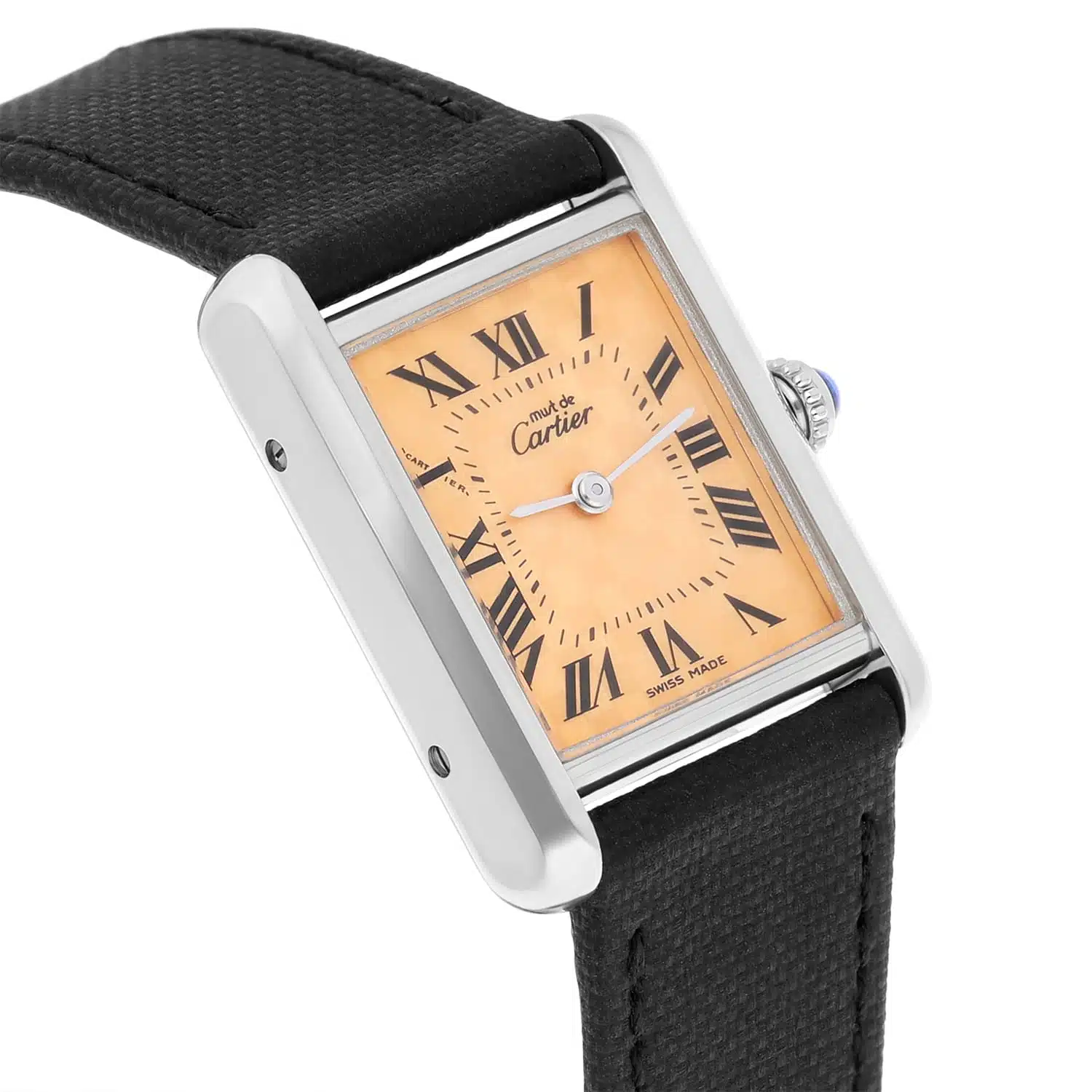 Cartier Tank Must De 2416 Quartz 22mm Silver Swiss Watch New Leather Strap – image 6