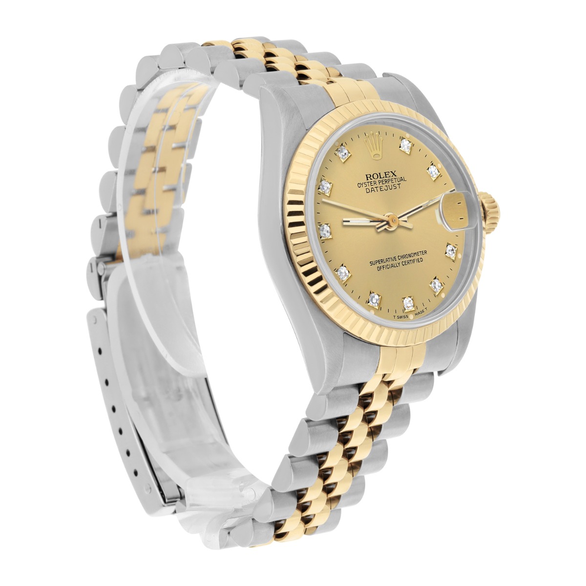 Rolex Datejust 31mm 68273 Champagne Diamond Dial Stainless Steel/Yellow Gold Watch Circa 1995