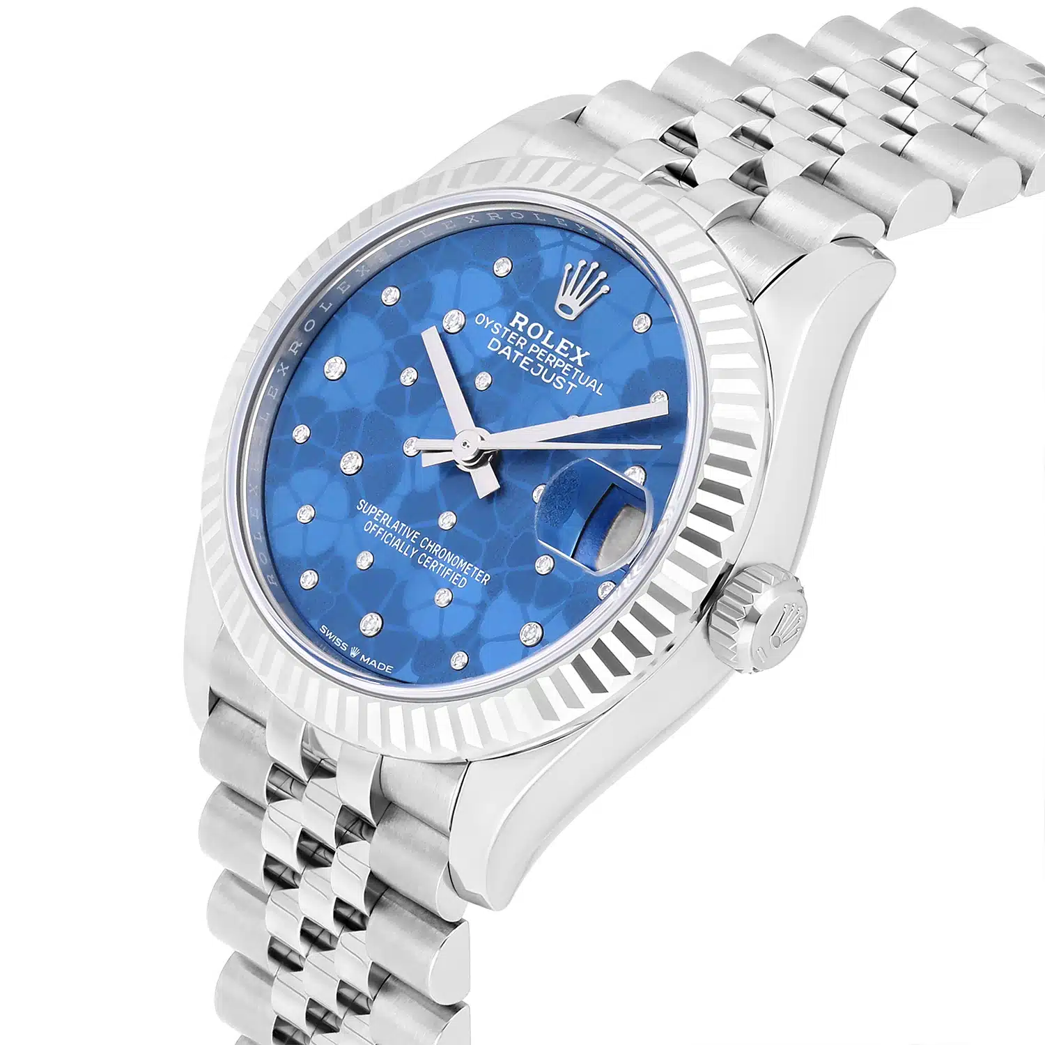 Rolex Datejust 31mm Azzurro-Blue Floral-Motif Diamond Dial Jubilee 278274 Unworn – image 6
