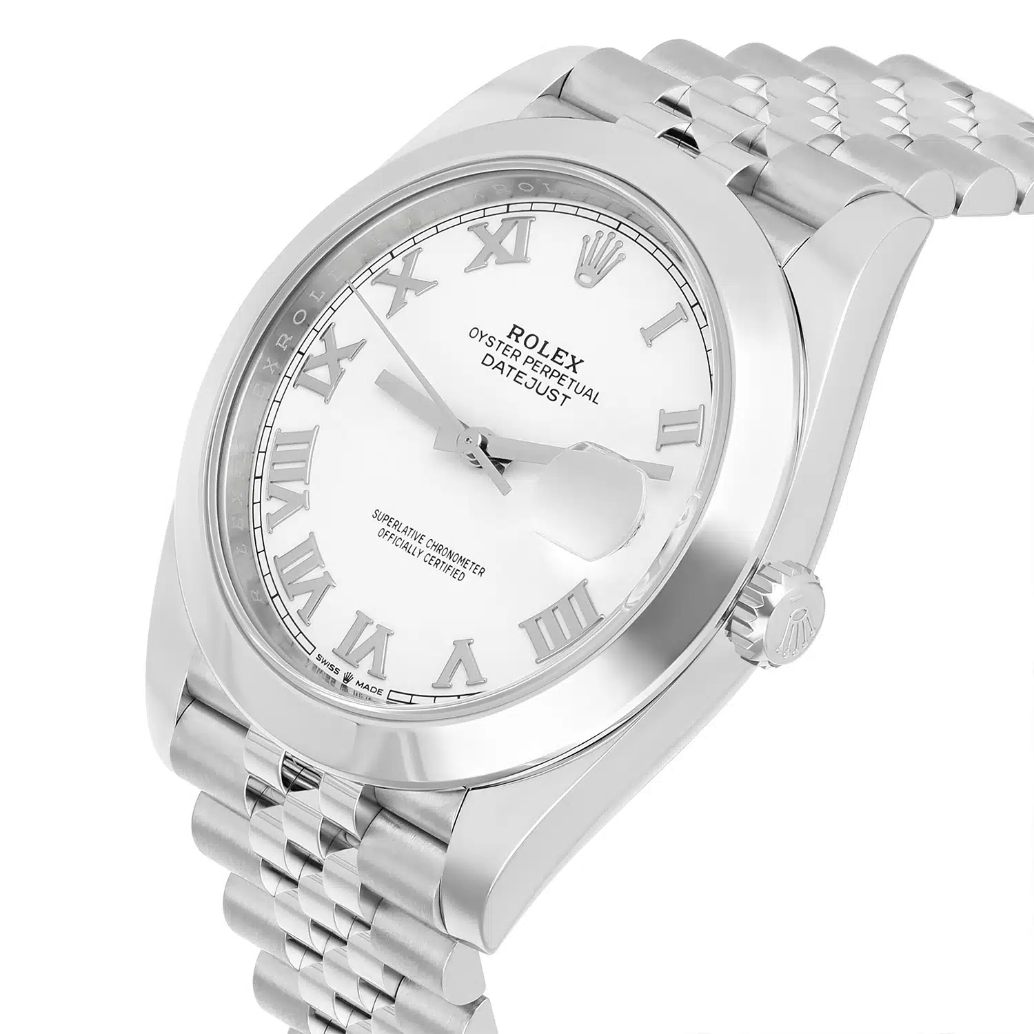 Rolex Datejust 126300-0016 41 Steel White Roman Dial Mens Jubilee Watch Complete – image 6