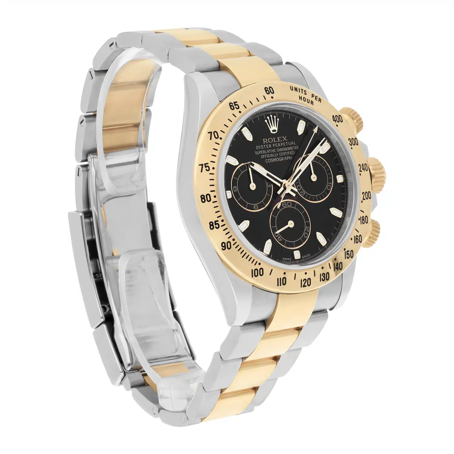 Rolex Daytona Stainless Steel Yellow Gold Black Dial Mens Watch 116523 – image 6
