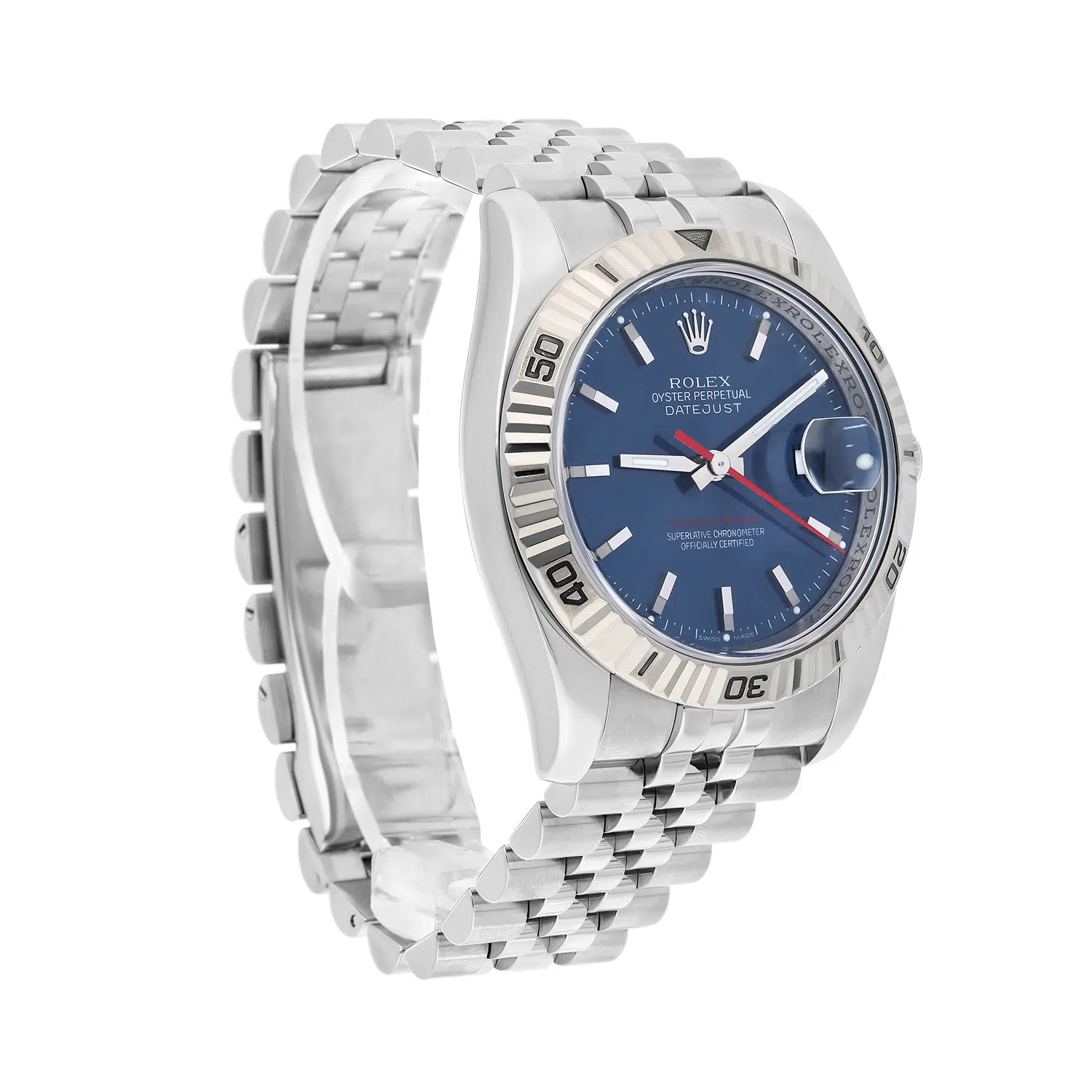 Rolex Datejust Turn-0-Graph 116264 36mm White Gold with Blue Dial Watch – image 6