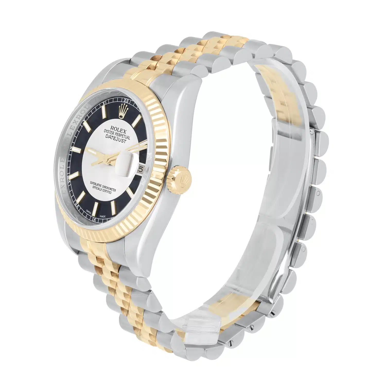 Rolex Datejust 36 Jubilee 116233 Stainless Steel & Yellow Gold Watch Tuxedo Index Dial – image 5
